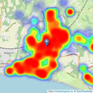 Mitchells Estate Agents - New Milton listings heatmap