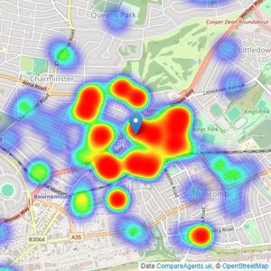 MK Estates - Bournemouth listings heatmap