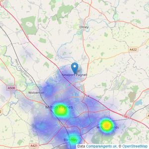 MK Property LTD - Milton Keynes listings heatmap