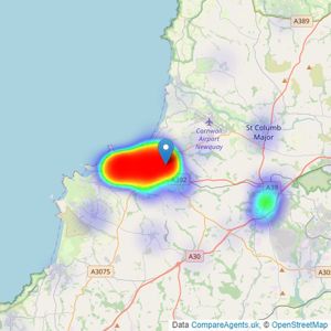 Mo Move - Newquay listings heatmap