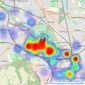 Moginie James - Pontcanna listings heatmap