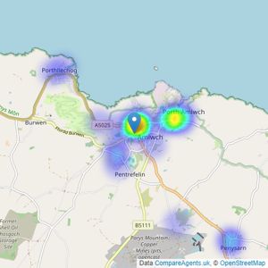 Mon Properties - Amlwch listings heatmap