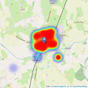 Monks Estate & Letting Agents - Wem listings heatmap