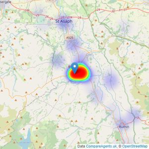 Monopoly - Denbigh listings heatmap