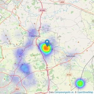 Monroe Estate Agents - Boston Spa listings heatmap