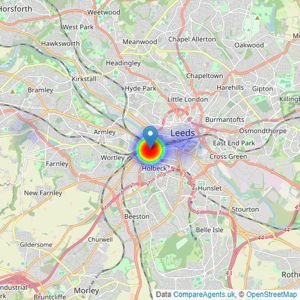 Monroe Estate Agents - Leeds listings heatmap