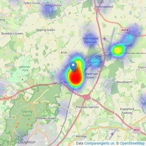 Montagues - Epping listings heatmap