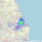 Moody & Co - South Shields listings heatmap