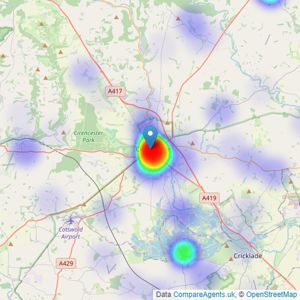 Moore Allen & Innocent - Cirencester listings heatmap