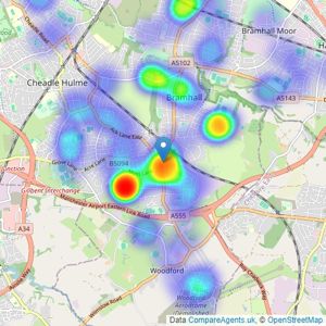 Moore Homes - Bramhall listings heatmap