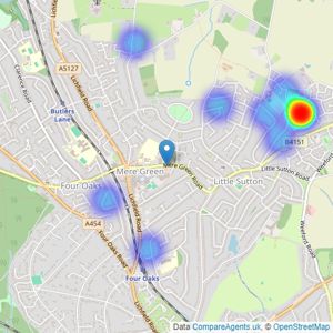 Moorhouse - Four Oaks listings heatmap