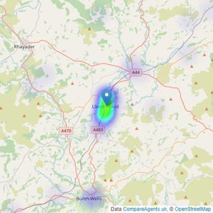 Morgan & Co - Llandrindod Wells listings heatmap