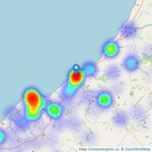 Morgan & Davies - Aberaeron listings heatmap