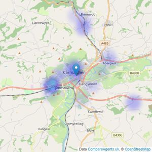 Morgan & Davies - Carmarthen listings heatmap