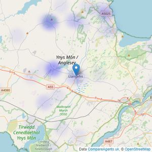 Morgan Evans and Co - Llangefni listings heatmap