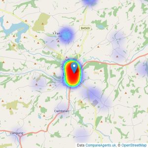 Morris Marshall & Poole - Llanidloes listings heatmap