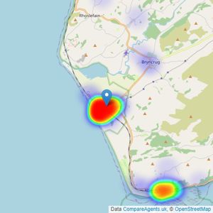 Morris Marshall & Poole - Tywyn listings heatmap