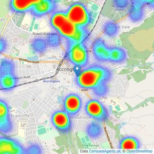 Mortimers - Accrington listings heatmap