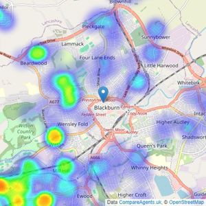 Mortimers - Blackburn listings heatmap