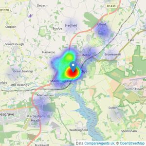 Mortimers - Woodbridge listings heatmap