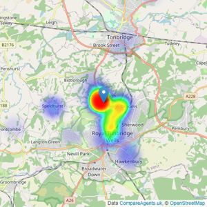 Mother Goose Estate Agency - Tunbridge Wells listings heatmap