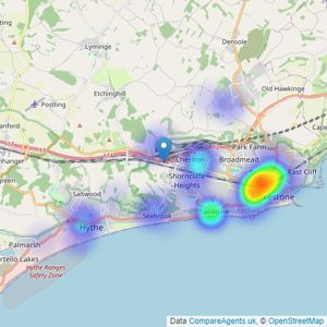 Motis Estates - Folkestone listings heatmap