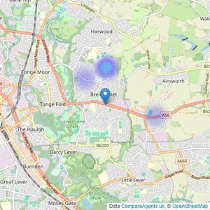 Move On Estate Agents - Bolton listings heatmap