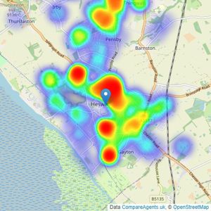 Move Residential - Wirral listings heatmap