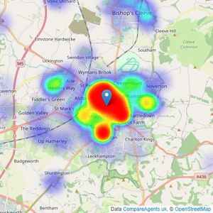 Move Sales & Lettings - Cheltenham listings heatmap