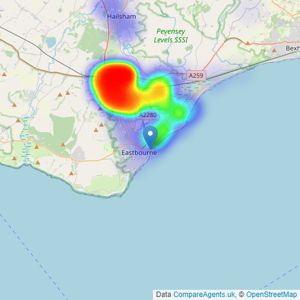 Move Sussex - Eastbourne listings heatmap