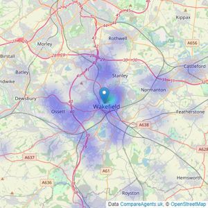 MoveNow Properties - Wakefield listings heatmap