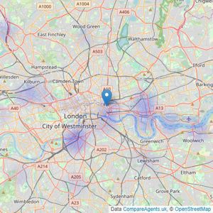 Moving City - London listings heatmap