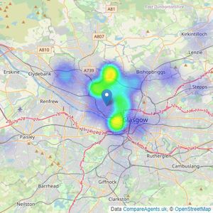 Moving Estate Agents - Glasgow listings heatmap