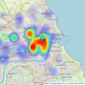 Moving Homes Sales & Lettings Limited - North Shields listings heatmap