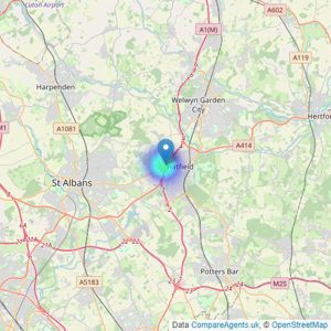 Moving Places - Hatfield listings heatmap