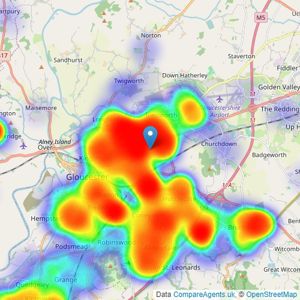 Murdock & Wasley Estate Agents - Gloucestershire listings heatmap