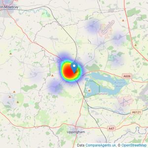 Murray Estate Agents & Chartered Surveyors. - Oakham listings heatmap