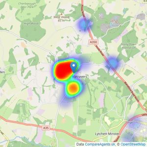 Mursells Estate Agents - Lytchett Matravers listings heatmap