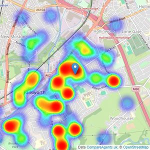 N P Estates - Manchester listings heatmap