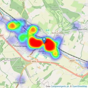 Nash Partnership - Berkhamsted listings heatmap