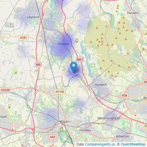 Nationwide Estate Agents - Chorley listings heatmap