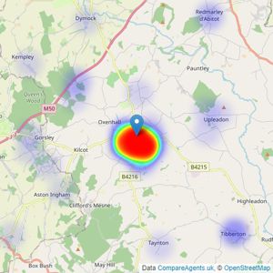 Naylor Powell - Newent listings heatmap