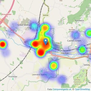 Naylor Powell - Stonehouse listings heatmap