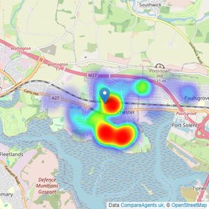 Nesbitt & Sons Estate Agents - Hampshire listings heatmap