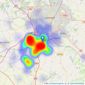 Nest Estate Agents - Blaby listings heatmap