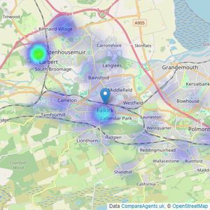 NEST Estate Agents - Falkirk listings heatmap