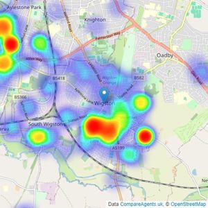 Nestegg Properties - Wigston listings heatmap