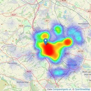 NestledIn - Barnsley listings heatmap