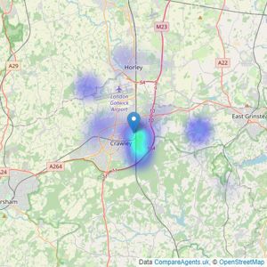 New Move - Crawley listings heatmap