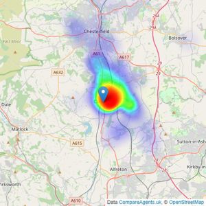 New Oak Estates - Clay Cross listings heatmap